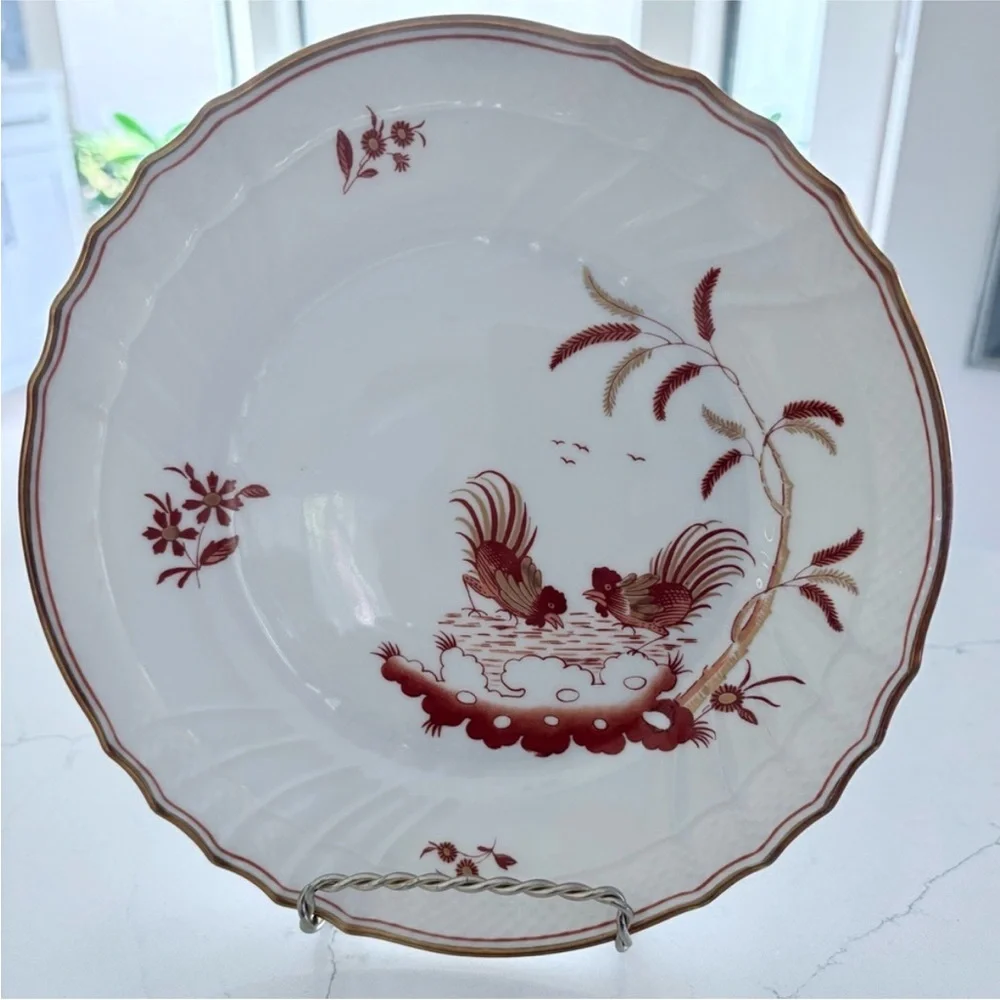 Richard Ginori SET OF 6 Siena Rust Scalloped Vecchio Ginori Italian Salad Plates